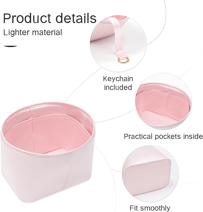 Fits for Picotin 18 Bag Insert, Premium Silk Purse Organizer Insert, Smooth Touch & Lightweight， Luxury Handbag Organizer with Gift Box Fits For Hermes(PC18,Pink) - Image 5
