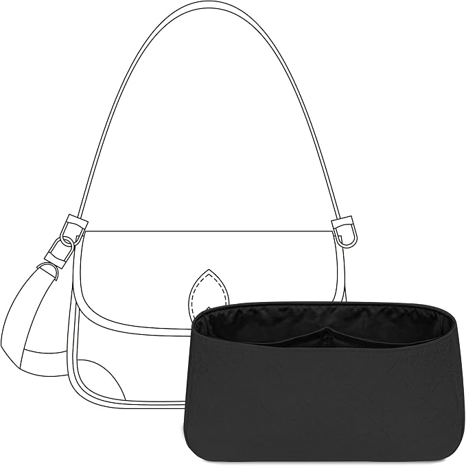 Lightweight Purse Organizer Compatible with LV Diane | Handcrafted DuPont™ Tyvek®,Handbag Organizer Insert,1:1 Custom Fit,Matte Black,Designed for Minimalists and Daily Commute by FANJIProject