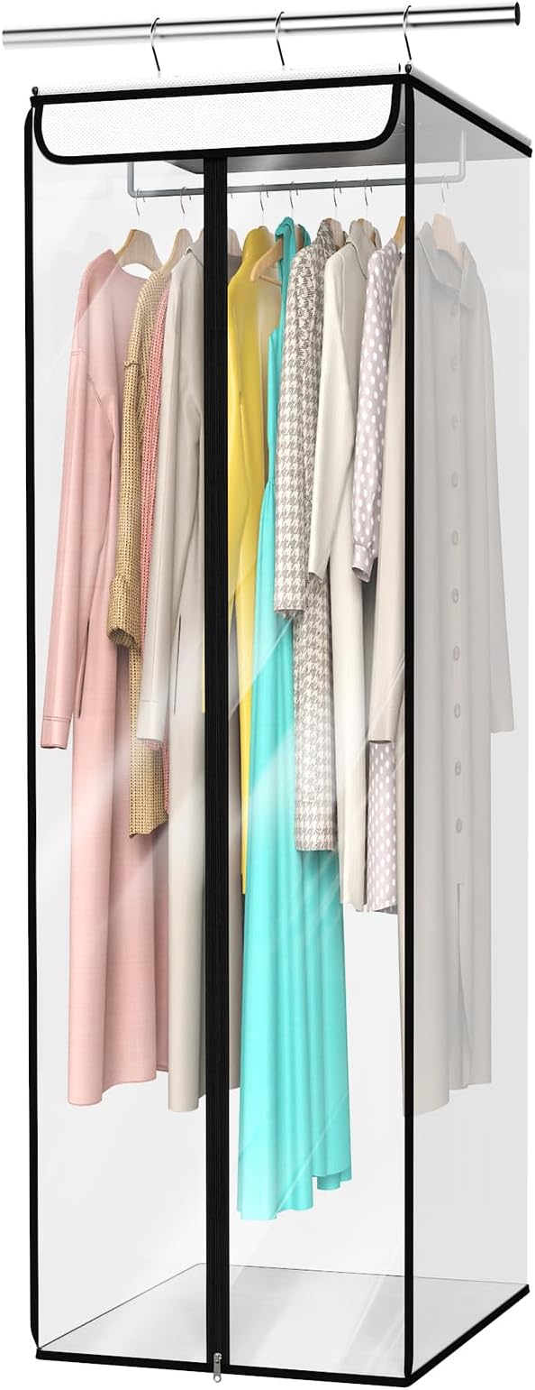 Univivi Clear Garment Bags for Hanging Clothes, Large Clothes Bags for Closet Storage Premium Hanging Garment Storage Bags for Suits, Coats, Dresses, 54" (Clear) by Univivi