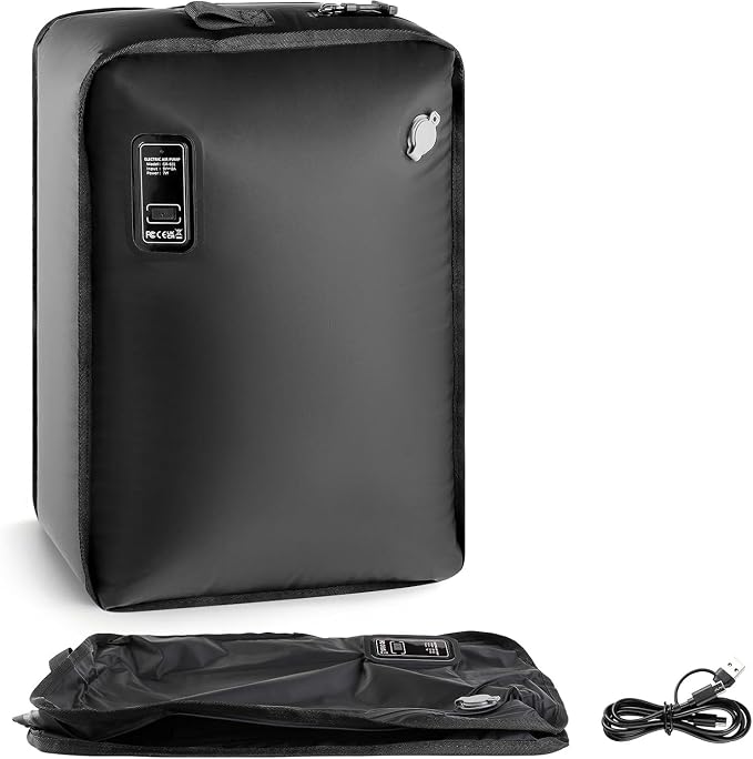 MOUNTRAX Vacuum Seal Bags for Travel with Bag-Pump Integrated Design, 28L Compression Packing Cubes for Carry-On Suitcase & Travel Backpack, Reusable IP67 Waterproof Vacuum Storage Kit, Gift Set by MOUNTRAX