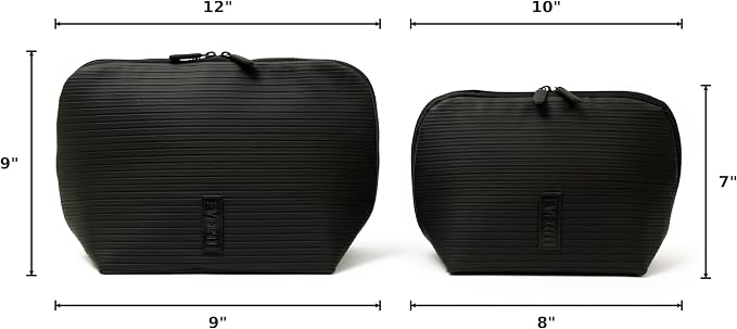 THE VERTI-Vertical Waterproof Makeup & Toiletry Bag | 23-Pocket Organizer with Upright, Fold-Down Design for Skincare, Toiletries & Essentials (Onyx, Medium) - Image 3