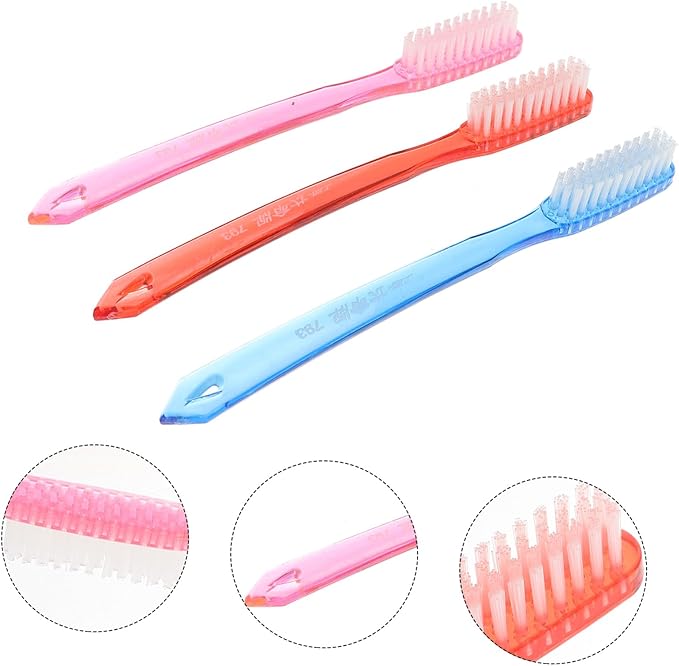6pcs Hard Bristle Toothbrush for Adults Premium Manual Cleaning Teeth Stain Removal Bulk with Anti-Skid Handle for Daily Oral Hygiene and Travel Use