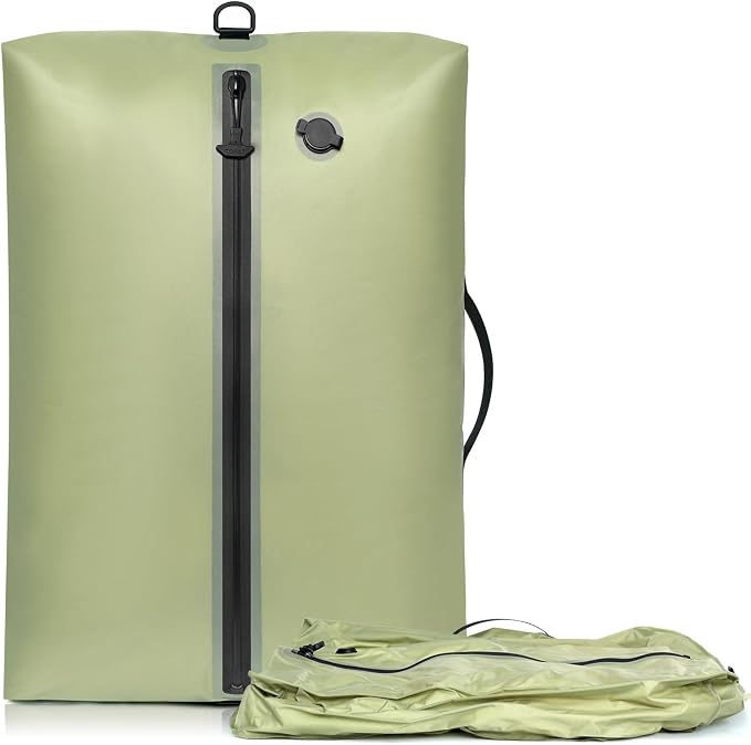 BAGAIL TPU Vacuum Bag for Travel, Reusable Compression Bag with IPX8 Waterproof Zipper, Save Space for Suitcase, Backpack and Carry on (Beige, ExtraLarge, No Pump) by BAGAIL