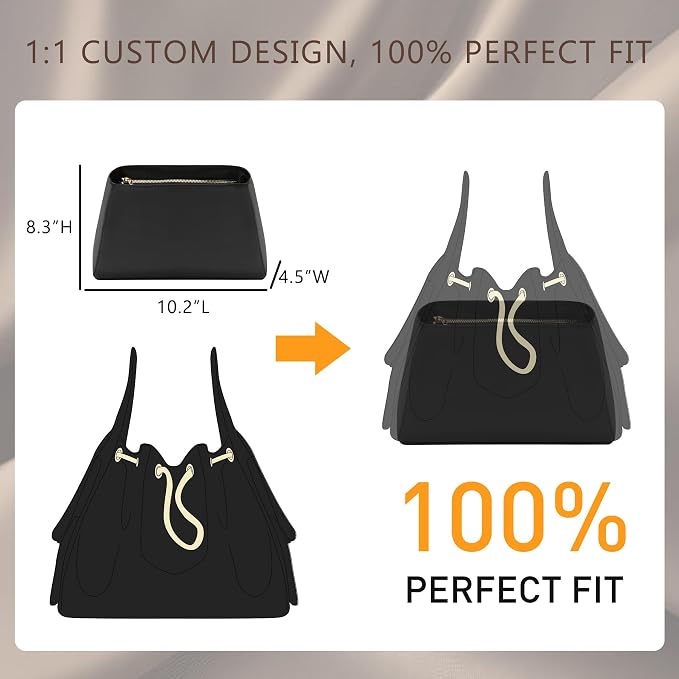 Doxo Medium Bag Insert, Lightweight Nylon Purse Organizer Insert for Bag, Scratch-Proof Shape Retaining Handbag Inside Organizer with Elastic & Zipper Pocket for Luxury Bag(Medium) - Image 4