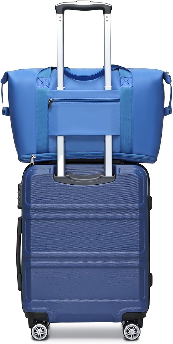Kono Luggage Set 4 Piece Carry On Hardside Luggage with Spinner Wheels | Lightweight PC+ABS Carry On Suitcase with TSA Lock Navy - Image 8