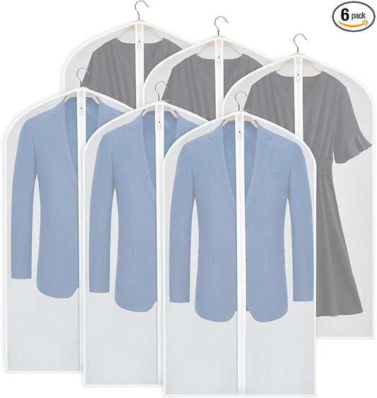 Zilink Garment Bags Suit Bag for Storage 43 inch Dust Proof Suit Protector Cover with Full Zipper for Coat Dress Closet Storage, Set of 6 by Zilink