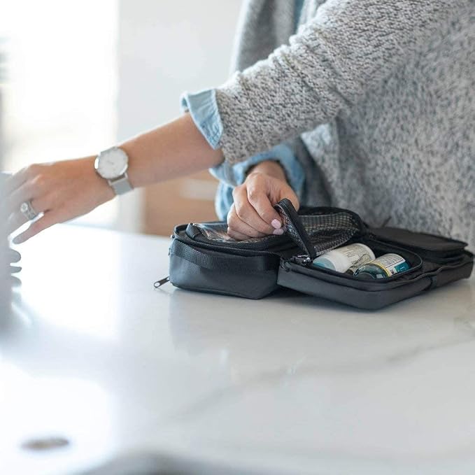 NOMATIC Toiletry Bag - Travel Toiletry Bag For Men and Women - Black, Small | Water-Resistant, Hanging Strap, Internal Organization, Toothbrush Pocket, Travel Essentials, Hygiene bag - Image 4