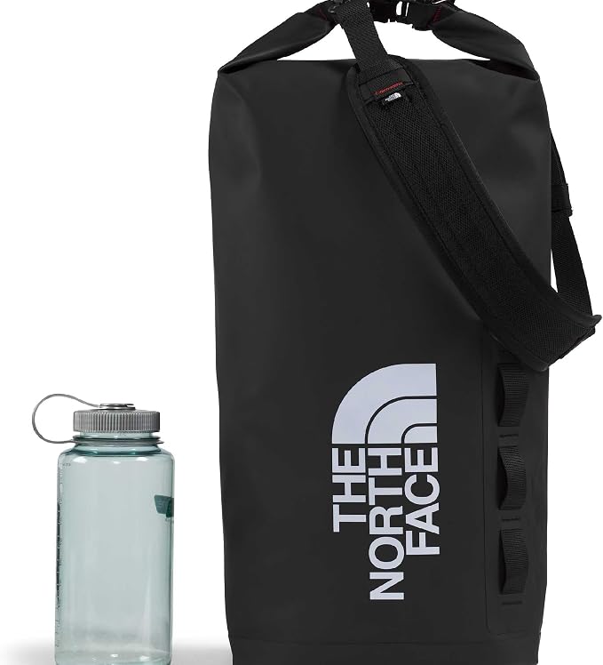 The North Face Base Camp Dry Bag - Roll-Top Waterproof Stuff Sack, Ideal for Camping Gear & Kayak Accessories, TNF Black/TNF White, 18 Liters | Roll-Top Waterproof Stuff Sack, Ideal for Camping Gear & Kayak Accessories - Image 4