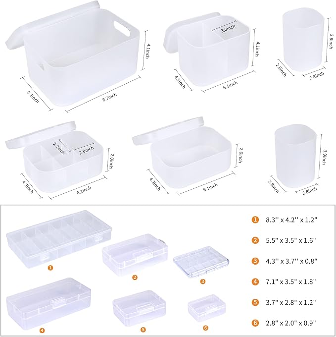 OCHEAL Makeup Organizer Case,Stackable Clear Makeup Organizer Holder, Multi-size Makeup Case Vanity Storage Holder Set for Makeup, Jewelry, toiletries,Makeup Artist Must Have - Image 2
