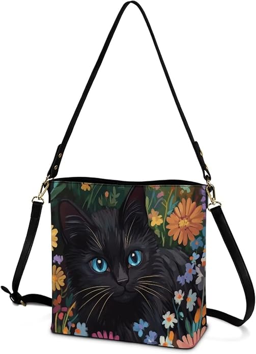 HUGS IDEA Boho Bags for Women Leather Handbag Shoulder Bucket Crossbody Purse - Image 5