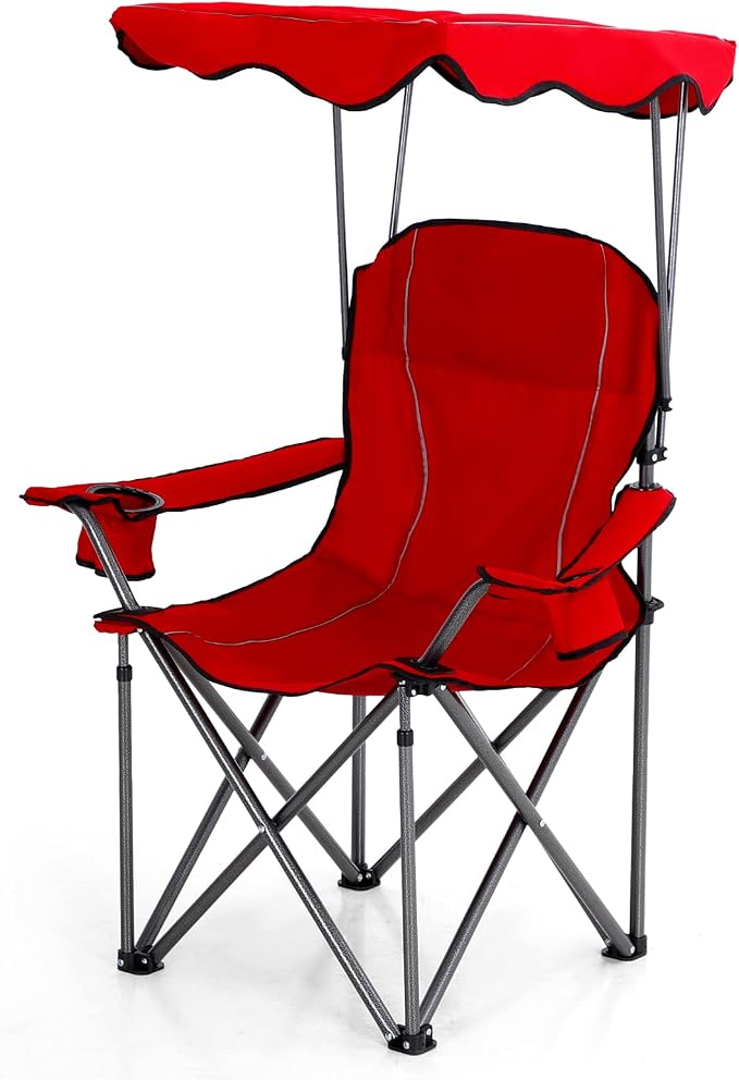 ALPHA CAMP Oversized Camping Chair with Shade Canopy, Folding Lawn Chairs by ALPHACAMP
