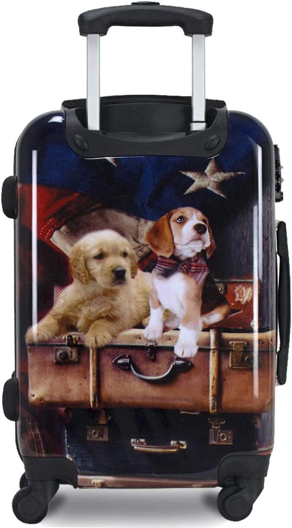 Chariot Dog Lovers Freedom Pups 20-Inch Carry-On Hardside Polycarbonate Expandable Spinner Luggage with TSA Lock - Image 3