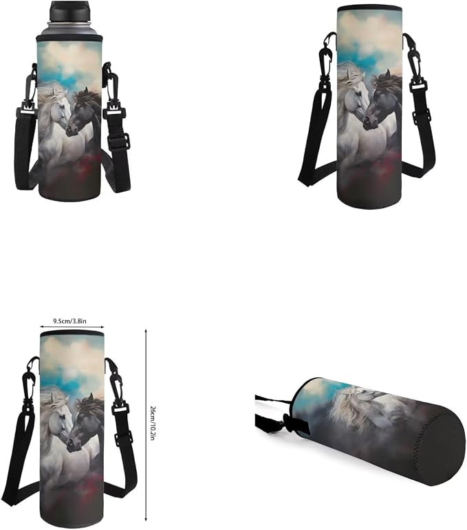 Horse Backpack for Boys Girls Backpack with Lunch Box Water Bottle Carrier with Strap and Soft Pencil Case 4PCS Set Bookbag with Front Pocket for School Teens 17 inch Large School Bag for Kids - Image 6