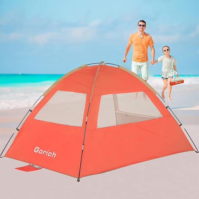 Gorich Beach Tent Sun Shelter for 3/4/6/8/10 Person with UPF 50＋ UV Protection, Lightweight & Easy Setup Beach Shade Canopy, Portable Beach Shade Tent Beach Cabana - Image 6
