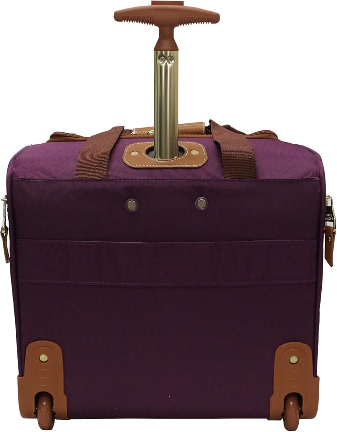 Steve Madden Designer 15 Inch Carry on Suitcase- Small Weekender Overnight Business Travel Luggage- Lightweight 2- Rolling Spinner Wheels Under Seat Bag for Women (Purple) - Image 3