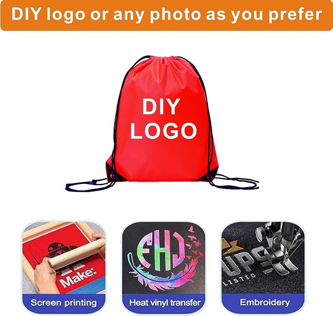 Drawstring Backpack Bulk 40Pcs Draw String Backpack Bags DIY Gym Sports Traveling Yoga Cinch Bag Sackpack Drawstring(red) - Image 6