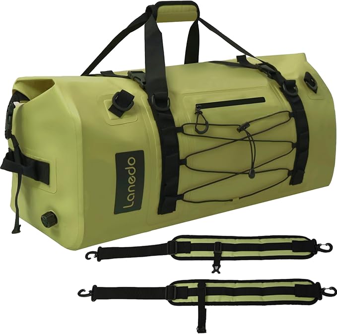 80L Dry Bag Large Waterproof Bag Roll-Top Heavy Duty Fishing Duffel Bag with Durable Straps & Handles for Kayaking Paddle boarding Boating Rafting Fishing by Lanedo