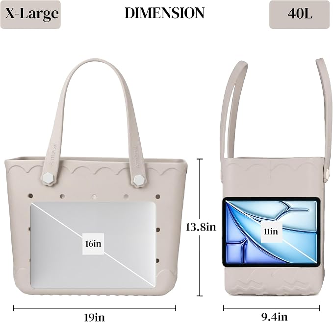 Rubber Beach Bag Waterproof Durable Large Tote Bag for Beach Sports Pool Swim Travel EVA Tote - Image 5