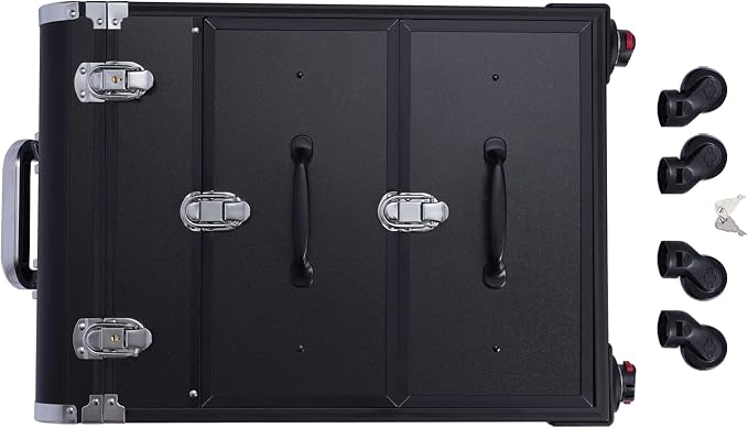 Rolling Makeup Case Cosmetic Train Cases Large Cosmetic Trolley with Locks Cosmetic Storage Organizer Travel Case Salon Barber Case for Makeup Artist Tattooist Nail Tech Hairstylists (Type D, Black) - Image 9