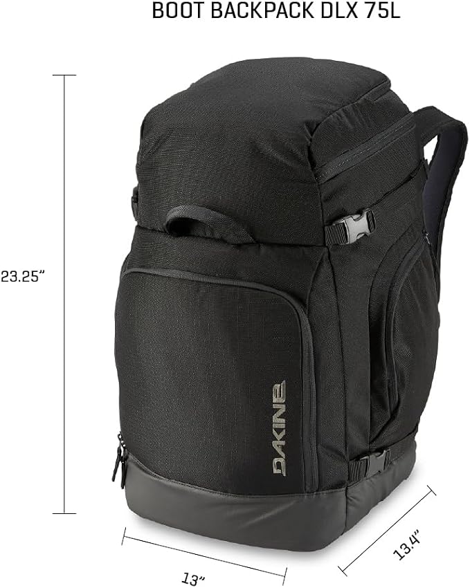 Dakine Boot Backpack DLX Ski & Snowboard Travel, Black, 75L | 75L Boot And Gear Volume, Waterproof Construction, Dedicated Helmet Storage, Travel-Ready Carry Options - Image 3