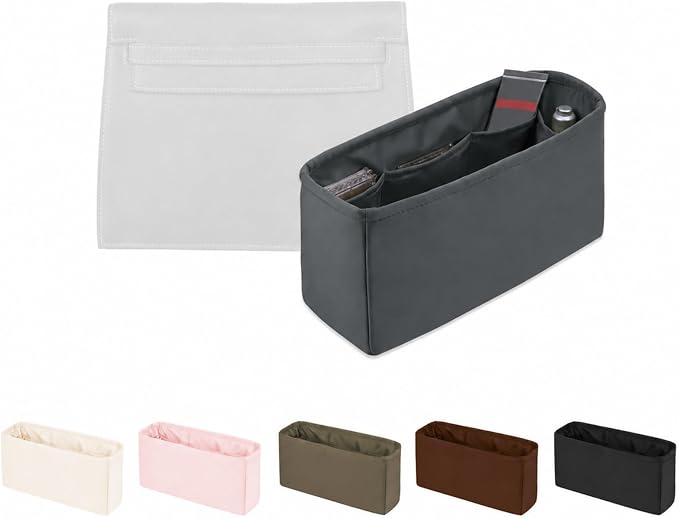 Women's Purse Organizer Insert - Satin & Lightweight Fabric with Inside Pockets, Portable for Commute, Travel, Shopping, and Evening, Multicolor Options, Fits for Kelly Danse(Grismeyer,Danse 22) by KINGSINBAG