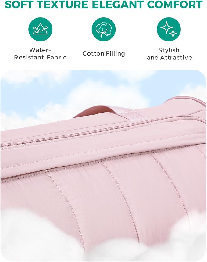 WANDF Convertible Garment Bags for Travel with Wet Pocket Carry on Garment Duffle Bag 2 in 1 Puffy Hanging Clothes Travel Bags with Shoe Compartment for Airplanes Business Weekend Gym Wedding (Pink) - Image 8