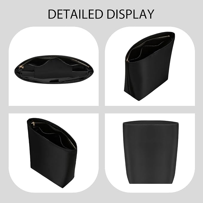 Soft Nylon Purse Organizer Insert for Longchamp Le Pliage M Backpack,Waterproof Lightweight with Laptop Compartment Long Champ Medium Backpack,Upgrade Taller Bag Insert with Cup Holder, Black - Image 8