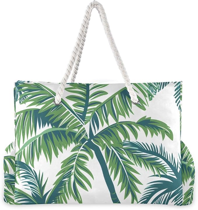 senya Large Beach Shoulder Bags Canvas Tote Water Resistant for Gym Travel Daily - Image 4