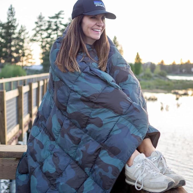 Get Out Gear Down Camping Blanket - Puffy, Packable, Lightweight and Warm | Ideal for Outdoors, Travel, Stadium, Festivals, Beach, Hammock | 650 Fill Power Water-Resistant Backpacking Quilt - Image 7