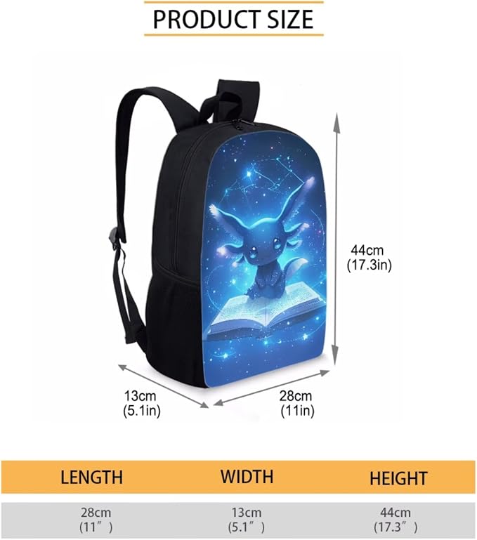 Blue Axolotl Backpack with Lunch Box Kids Girls 2nd Grade Book Lover Bookbag and Lunchbox Pencil Case Watter Bottle Holder 4PCS Galaxy Elementary School Back Pack Preschool Book Bag Age 6-8 - Image 4