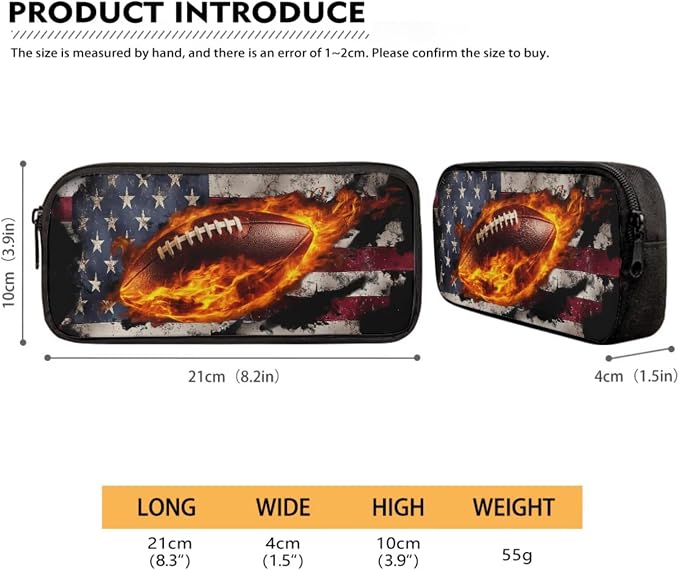 Retro American Flag Football Fire Print Children's Knapsack Set with Reusable Shoulder Lunch Bag, Boys Girls School or Travel Large Backpack Set 4th of July School Students Daypack - Image 5