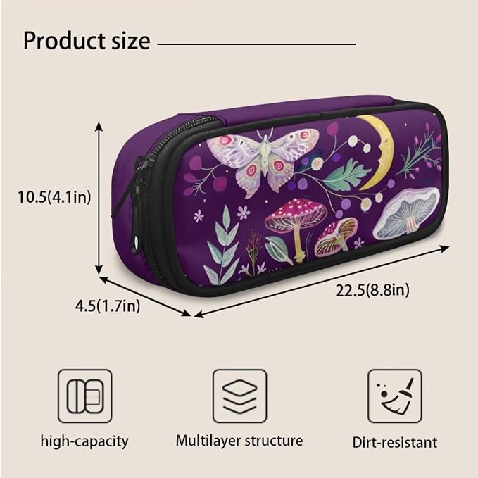 Mushroom Backpack with Lunchbox, School Bag for Girls 10-12 and Lunch Box Kids Backpacks with Lunch Bag for Girl Elementary School 3 in 1 Book Bag Set Lunchbox Pencil Case, Butterfly - Image 6