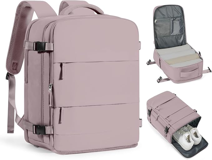 Travel Backpack Carry On Flight Aapproved Personal Item Travel Bag Mochila De Viaje Travel Backpack For Men Spirit Airlines Personal Item Bag 18x14x8 Carry On Backpack For Airplanes Lotus Root Pink by coofay
