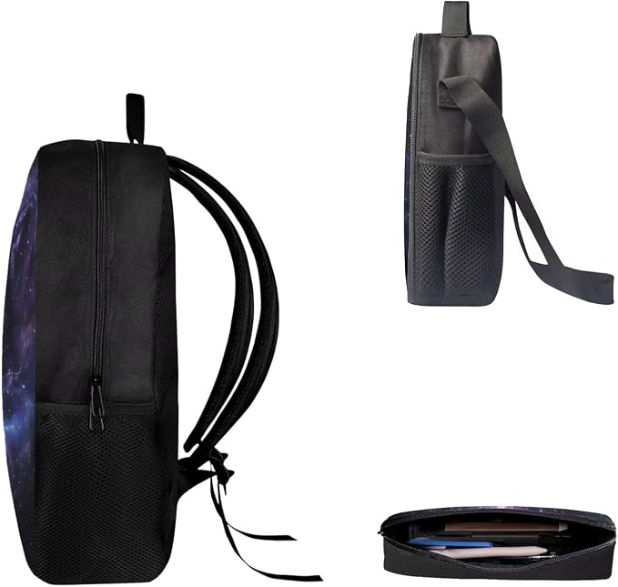 AFPANQZ Kids Backpack 3 Pieces Set Large Capacity School Bags with Heat Insulated Lunch Bags Small Pencil Bags 3 Pack - Image 3