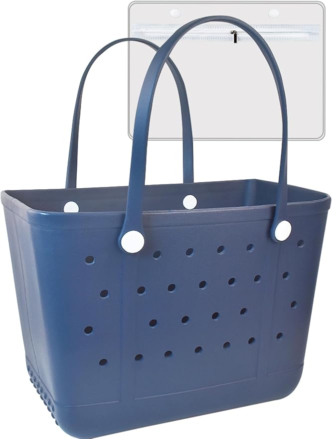 Beach Tote Bag for Women, Rubber Beach Bag Waterproof Sandproof, Extra Large EVA Tote Bag Boat Bag by Uwyriwooq