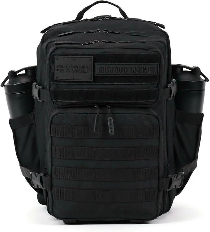 WOLFpak 35L Tactical Gym Backpack (Nightshade) Durable 1000D Waterproof Oxford Material with MOLLE Webbing, Laptop Pocket & Dual Cup Holders, Durable Fitness/Travel/Military Daypack by WOLFpak