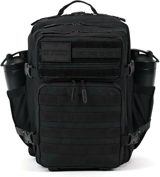 WOLFpak 35L Tactical Gym Backpack (Nightshade) Durable 1000D Waterproof Oxford Material with MOLLE Webbing, Laptop Pocket & Dual Cup Holders, Durable Fitness/Travel/Military Daypack by WOLFpak