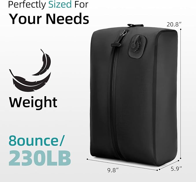 One-Touch Vacuum Compression Travel Bags for Carry-on Suitcase and Backpack, Reusable & USB-C Rechargeable Pump-Free Waterproof Space Saver Vacpack (2PC Black) - Image 2