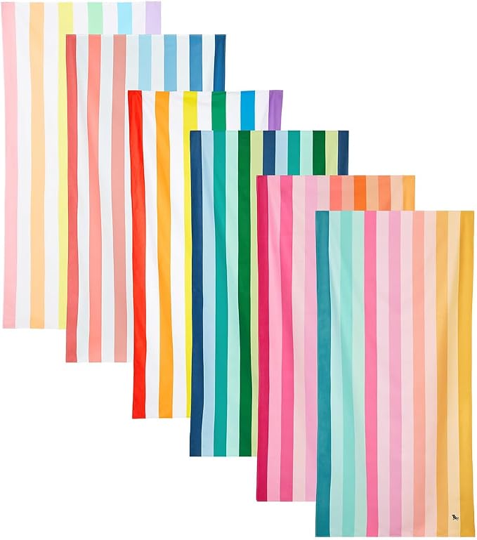 Dock & Bay Beach Towel - Quick Dry, Sand Free - Compact, Lightweight - 100% Recycled - Includes Bag - Rainbow Shores - Set of 4 - Extra Large (200x90cm, 78x35) by DockBay