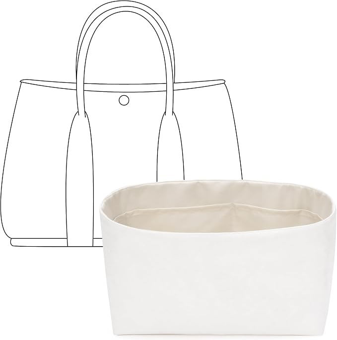 Tote Bag Organizer Insert for HERMES Garden Party 36 Handbag,Custom Fit Inside Premium Craie Lightweight WaterResistant Purse Insert with Cup Holder Accessories by FANJIProject