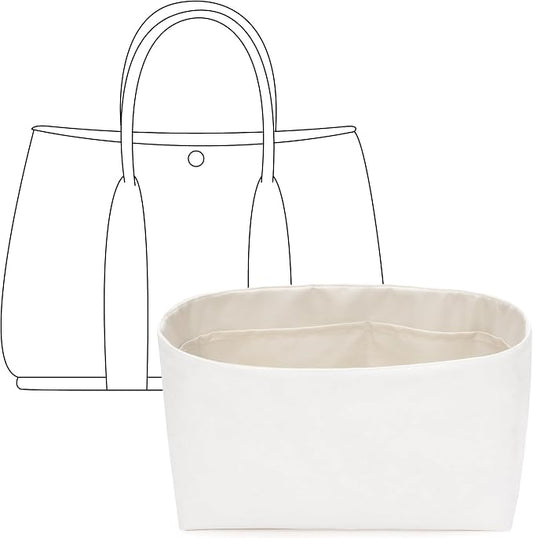 Tote Bag Organizer Insert for HERMES Garden Party 36 Handbag,Custom Fit Inside Premium Craie Lightweight WaterResistant Purse Insert with Cup Holder Accessories by FANJIProject