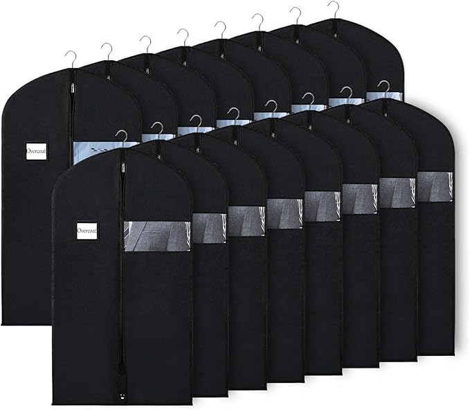 Univivi 16 Pack Suit Bags Garment Bag for Men Storage 40-inch Clothes Cover with Clear Window and ID Card Holder for Suit Jacket, Skirt, Shirt and Coat by Univivi