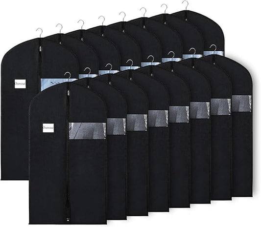 Univivi 16 Pack Suit Bags Garment Bag for Men Storage 40-inch Clothes Cover with Clear Window and ID Card Holder for Suit Jacket, Skirt, Shirt and Coat by Univivi