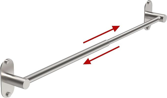 Towel Bar, Adjustable 16.7inch–28.5inch Towel Rack, Self Adhesive Towel Racks for Bathroom Wall Mounted, 304 Stainless Steel Hand Towel Holder, for Kitchen Use (Brushed Nickel, 1Pack) by MIROAMZ
