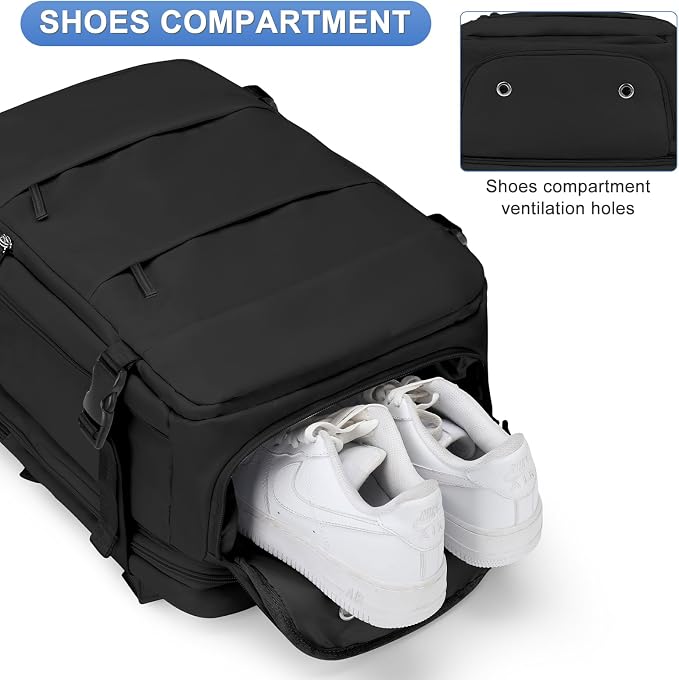 coofay Expandable Backpack For Traveling On Airplane Carry On Backpack For Women Men Airline Approved Personal Item Bag For Airlines Gym Bag For Women With Shoe Compartment - Image 5