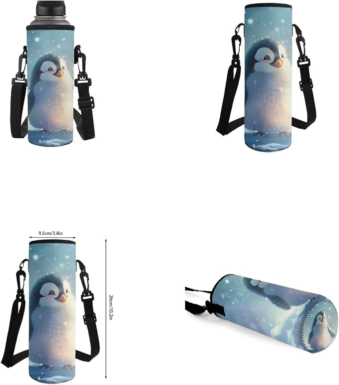 Penguin Backpack for Girls Kids Backpack with Lunch Box Water Bottle Holder with Strap and Soft Pencil Case 4PCS Set Cute Bookbag with Front Pocket 17 inch Large Capacity School Bag for Boys - Image 6
