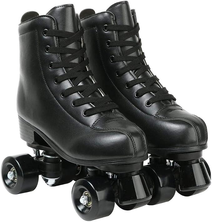 YYW Roller Skates for Women Men, High Top PU Leather Classic Double-Row, Indoor Outdoor, Beginner Shoes Bag - Image 3
