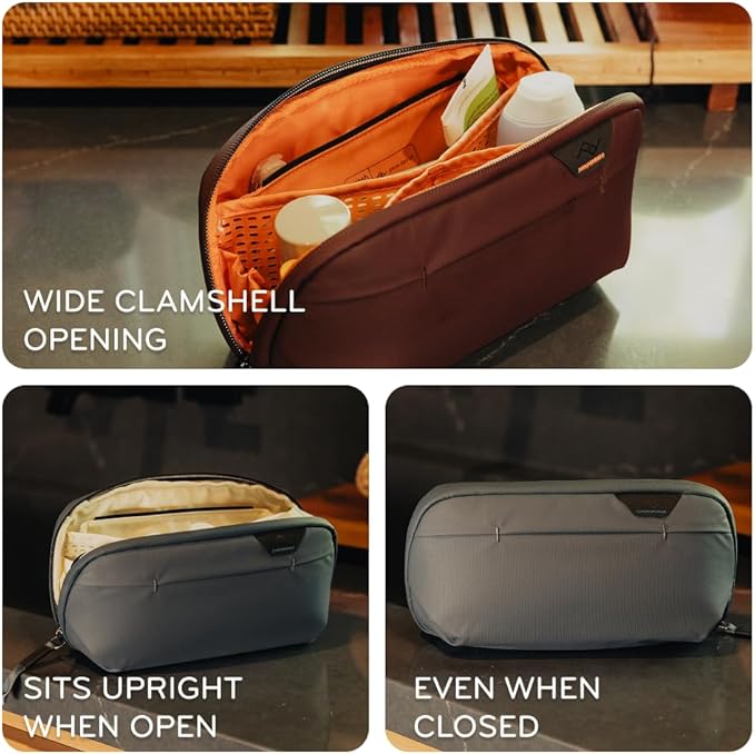 Peak Design Small Wash Pouch, Eclipse, Weatherproof Travel Toiletry Bag, Upright or Hanging Toiletry Kit with Pockets, Magnetic Toothbrush Pocket, Wide UltraZip Opening, Toiletry Bag for Men and Women - Image 2