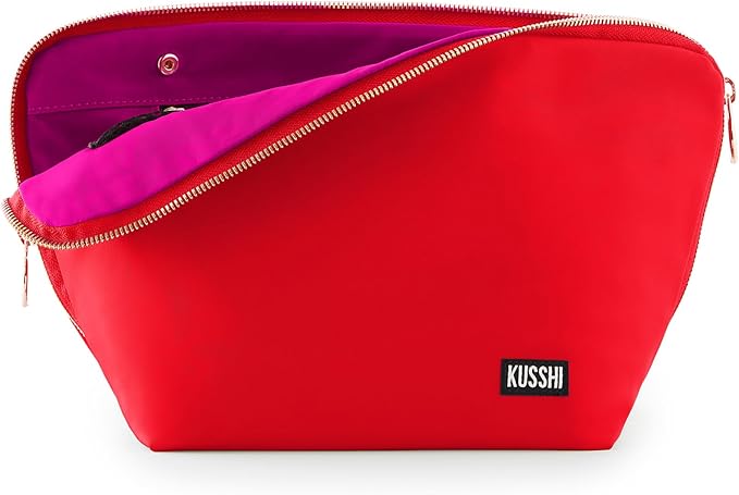 KUSSHI Washable Travel Makeup & Cosmetic Bag - Brush Organizer Sold Separately (Vacationer, Candy Apple Red/Pink) by Unknown