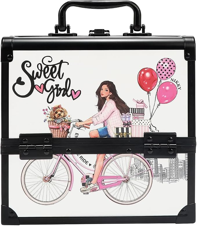 Nicole Lee Nikky Bag Multi-Tier Cosmetic Organizer Case, EIFFEL DREAMS, PVC and Aluminum Frame (SWEET GIRL) - Image 3